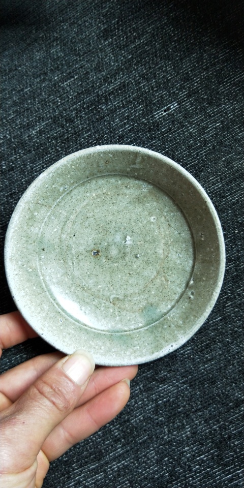 古玩陶瓷唐代 越窯臥足 青釉盤拍賣，當前價格999元
