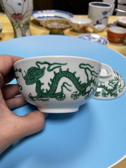 古玩陶瓷精品 青花綠彩龍紋蓋碗(仿明代官窯龍)拍賣,當(dāng)前價(jià)格820元