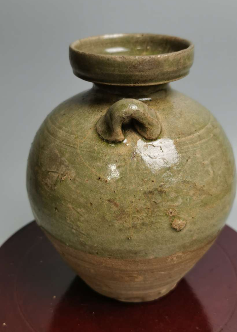 古玩陶瓷精美兩晉青釉雙系盤(pán)口壺拍賣(mài),當(dāng)前價(jià)格1元