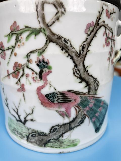 古玩陶瓷清道光 精品粉彩花鳥紋 竹節(jié)形大蓋缸拍賣,當(dāng)前價格2600元