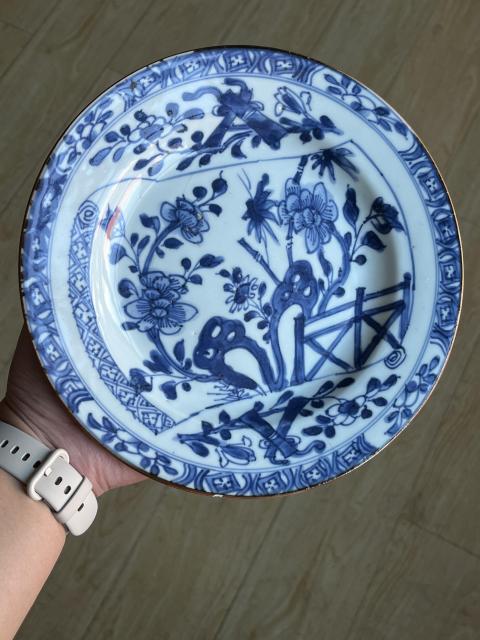 古玩陶瓷卷軸畫卷開光青花盤拍賣，當(dāng)前價(jià)格1100元