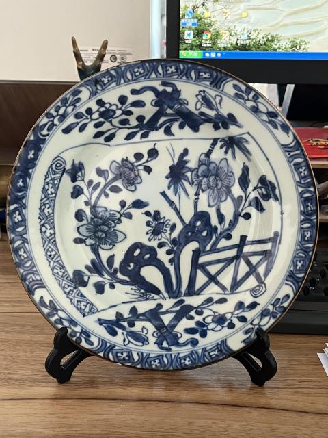 古玩陶瓷卷軸畫卷開光青花盤拍賣，當(dāng)前價(jià)格1100元