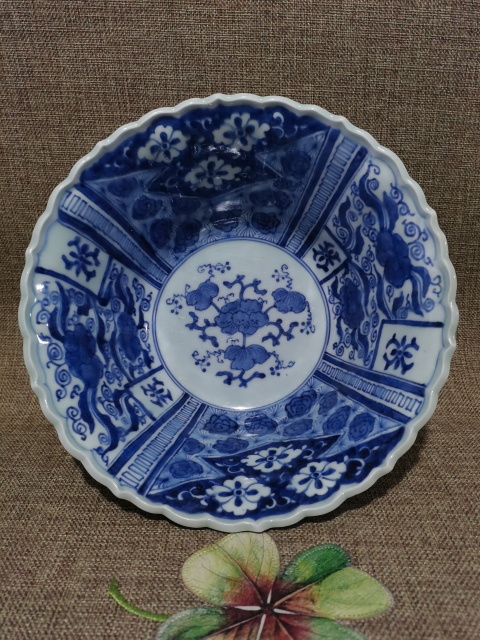 古玩陶瓷【香櫞大碗】民國青花花卉香櫞大碗拍賣,當前價格1800元