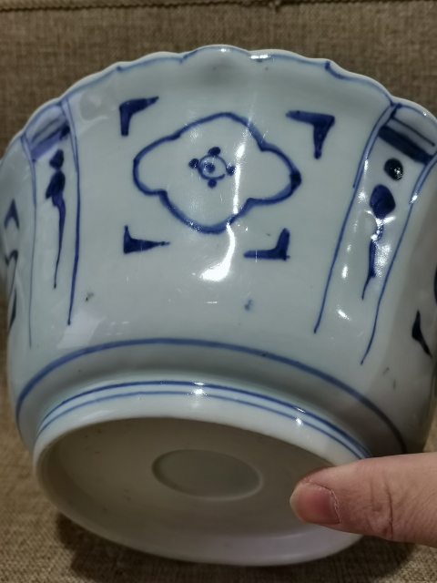 古玩陶瓷【香櫞大碗】民國青花花卉香櫞大碗拍賣,當前價格1800元