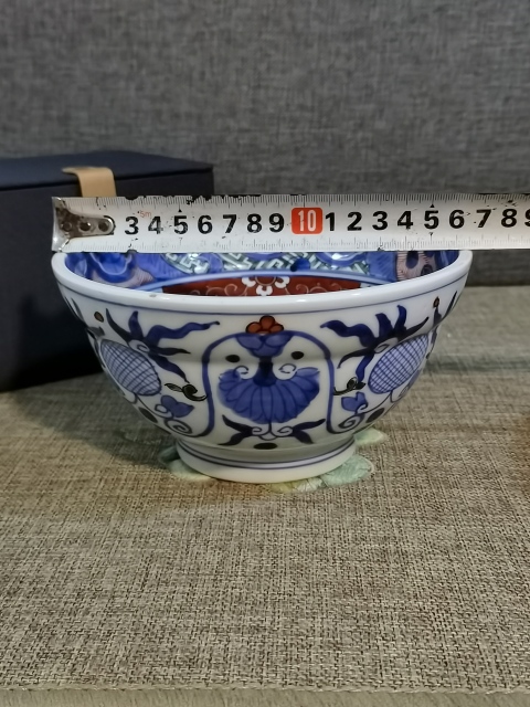 古玩陶瓷民國·青花五彩花卉紋碗（日本）真品鑒賞圖
