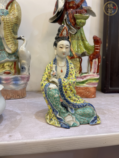 古玩陶瓷粉彩觀音塑像拍賣,當前價格3888元