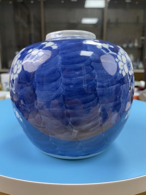 古玩陶瓷清晚期 精品青花冰梅罐拍賣，當(dāng)前價(jià)格1220元