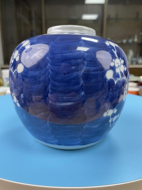 古玩陶瓷清晚期 精品青花冰梅罐拍賣，當(dāng)前價(jià)格1220元