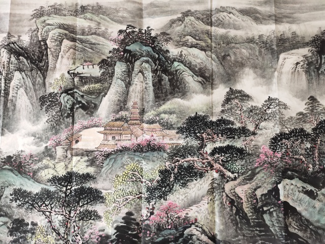 古玩字畫中國美術家協會會員 楊國春《山水圖》拍賣,當前價格1369元
