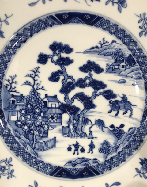 古玩陶瓷青花山水牧牛圖盤拍賣,當前價格4500元