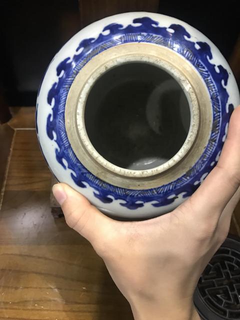 古玩陶瓷（已實物鑒真）清-雍乾-三鳳紋青花罐拍賣，當前價格4360元