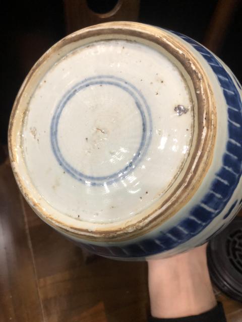 古玩陶瓷(新年放漏中)清-雍乾-雙鳳紋青花罐拍賣,當前價格3024元