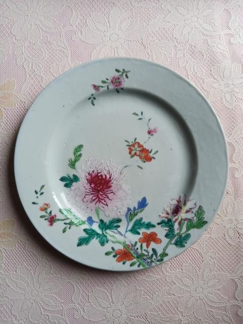 古玩陶瓷清早期花卉紋粉彩盤拍賣，當前價格4800元