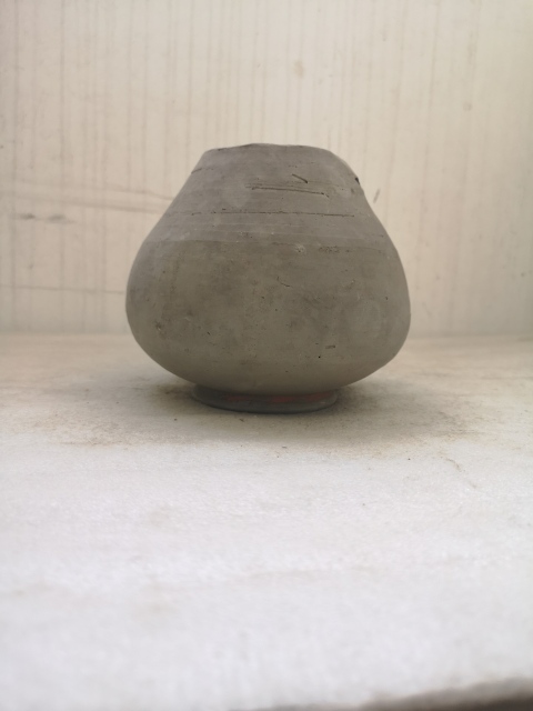 古玩陶瓷灰陶朱砂彩繪罐拍賣,當(dāng)前價格450元