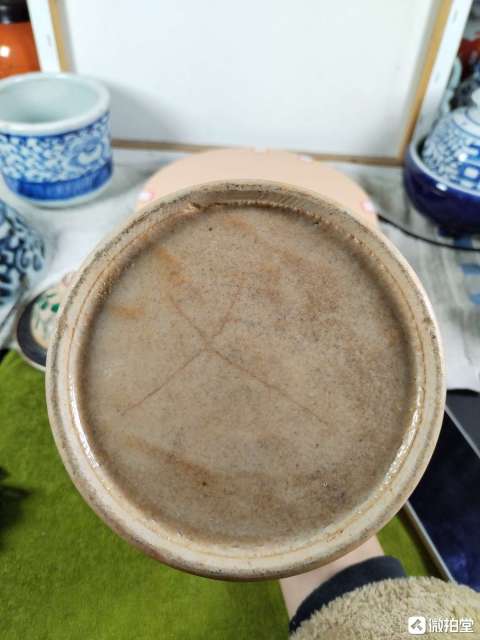 古玩陶瓷哥釉五彩博古花卉紋將軍罐拍賣，當(dāng)前價格4000元