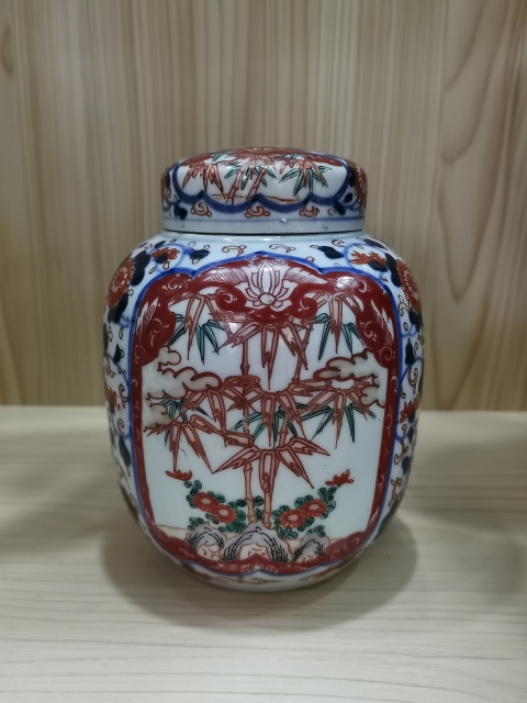 古玩陶瓷【精美茶葉罐】晚清民國青花粉彩茶葉罐拍賣,當前價格3260元