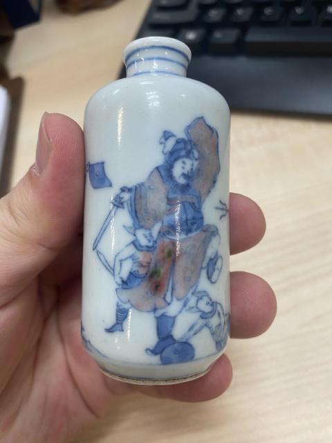 鼻煙壼 青花釉裏紅 清時代 康熙年製 唐物 中国美術 骨董 鼻煙壼 青花釉裏紅 清時代 康熙年製 唐物