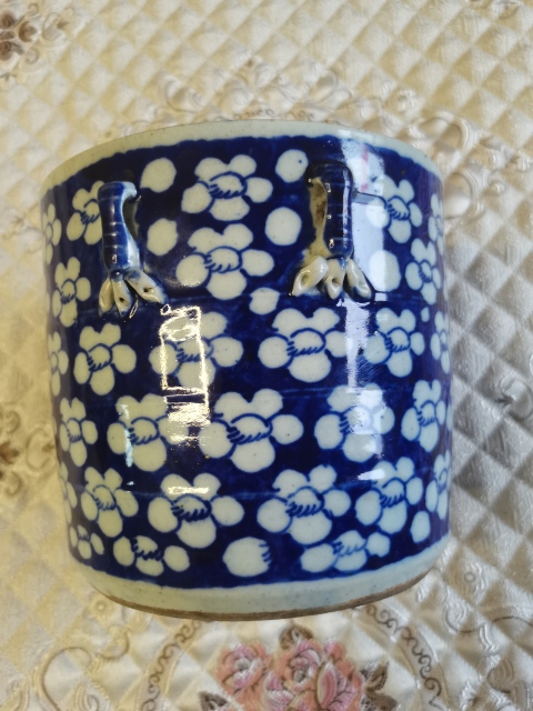 古玩陶瓷青花冰梅蓋缸拍賣,當前價格2333元
