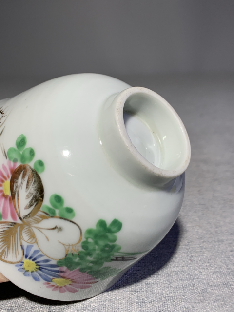 古玩陶瓷民國彩繪花卉紋蓋杯拍賣,當前價格1680元