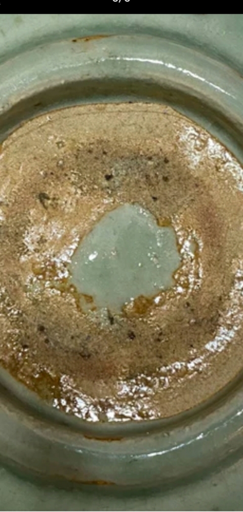 古玩陶瓷元代龍泉窯青釉劃花盤拍賣，當前價格3000元