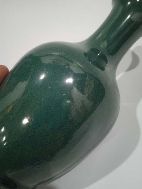 古玩陶瓷精品造型綠哥釉洗口瓶拍賣，當前價格0元