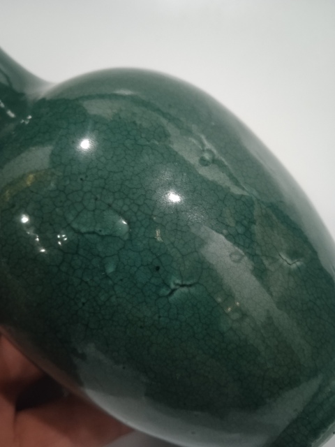 古玩陶瓷精品造型綠哥釉洗口瓶拍賣，當前價格0元