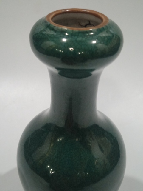 古玩陶瓷精品造型綠哥釉洗口瓶拍賣，當前價格0元