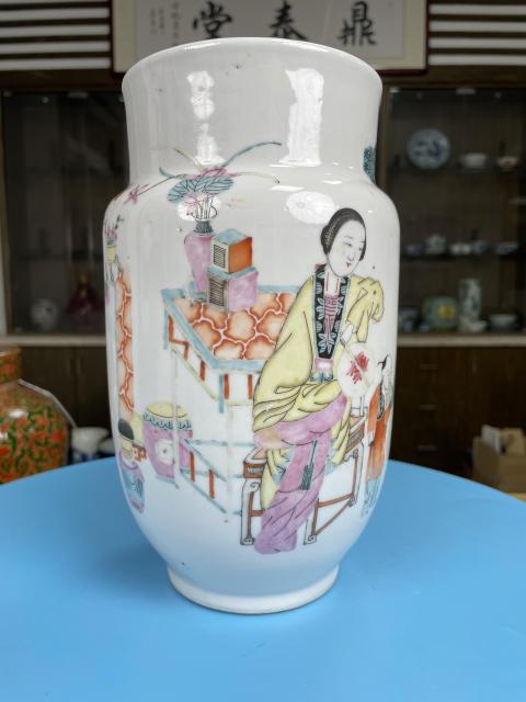 古玩陶瓷粉彩博古人物詩文狀罐拍賣，當前價格4800元