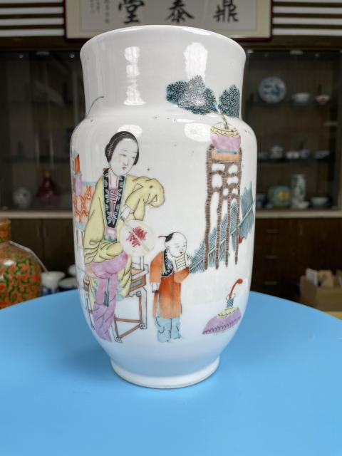 古玩陶瓷粉彩博古人物詩文狀罐拍賣，當前價格4800元