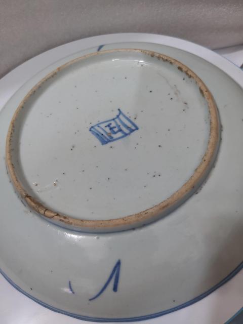 古玩陶瓷團鶴樓臺亭閣山水紋青花盤拍賣,當前價格2288元