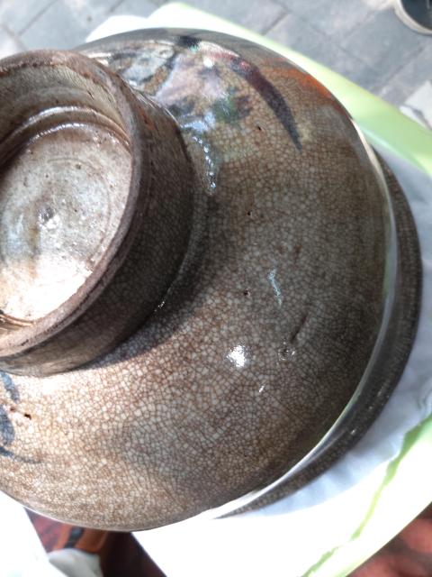 古玩陶瓷清中早·青花風(fēng)景花卉紋香爐真品鑒賞圖
