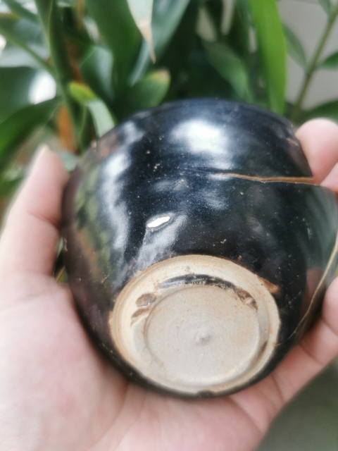 古玩陶瓷吉州窯木葉紋盞標本(黑美人)拍賣,當前價格450元