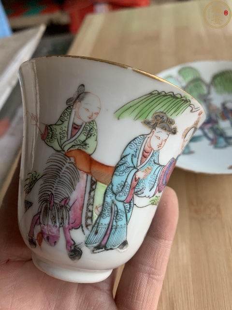 古玩陶瓷粉彩西廂記杯碟拍賣,當前價格16888元