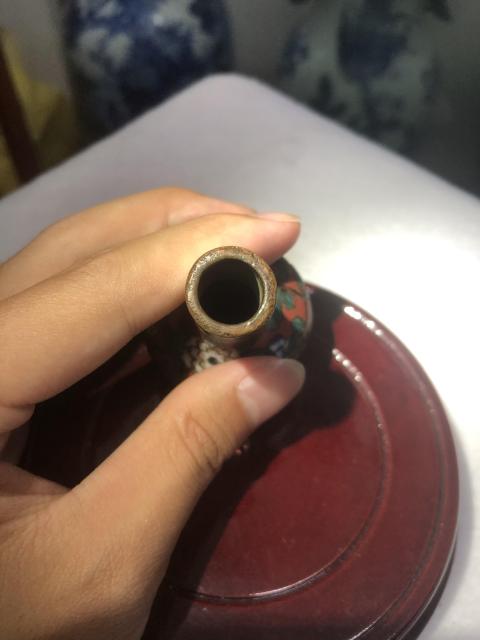 古玩雜項清中期·景泰藍銅胎掐絲琺瑯花卉小天球瓶拍賣，當前價格2999元