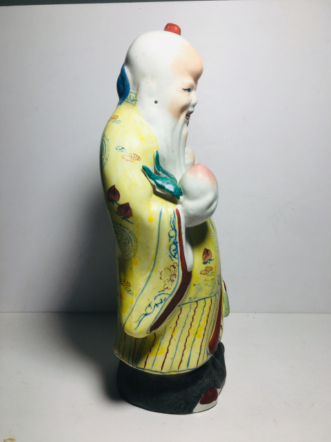 古玩陶瓷粉彩壽星瓷塑拍賣,當前價格0元