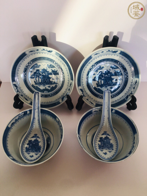 古玩陶瓷樓臺亭閣山水紋六件套拍賣，當前價格0元