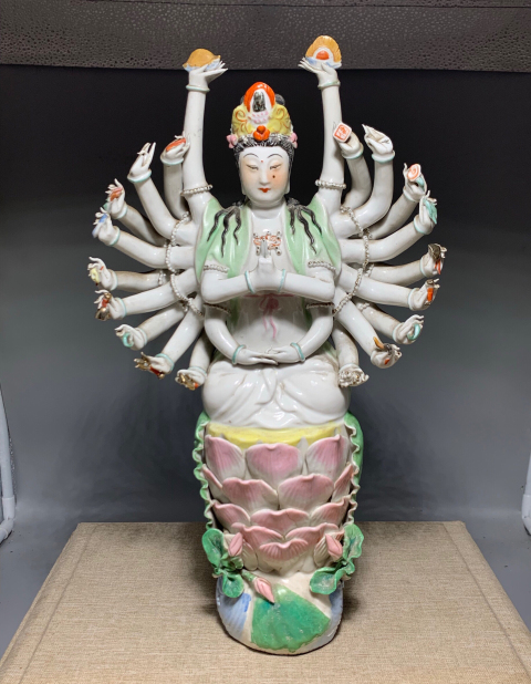 古玩陶瓷千手觀音佛像拍賣,當前價格1288元