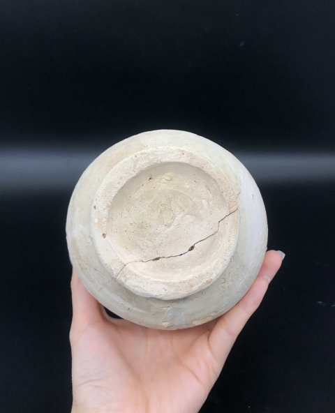 古玩陶瓷遼?白繩紋皮囊壺拍賣,當前價格6900元