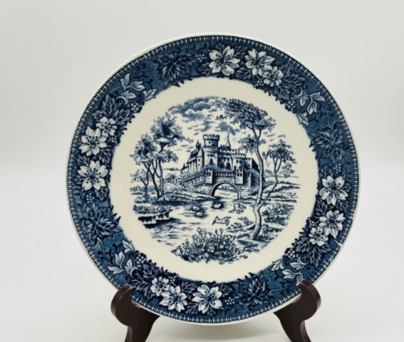 古玩陶瓷景物紋青花盤拍賣，當(dāng)前價(jià)格220元