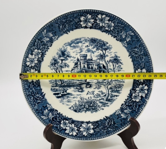 古玩陶瓷景物紋青花盤拍賣，當(dāng)前價(jià)格220元