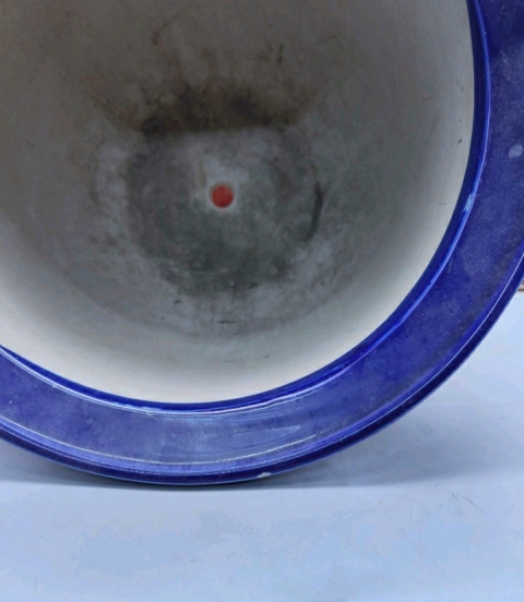 古玩陶瓷藍(lán)釉花盆拍賣，當(dāng)前價格1298元