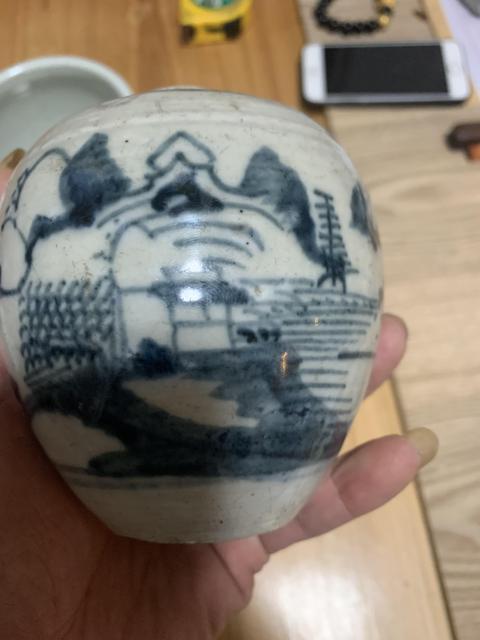 古玩陶瓷青花山水紋罐拍賣，當(dāng)前價格1222元