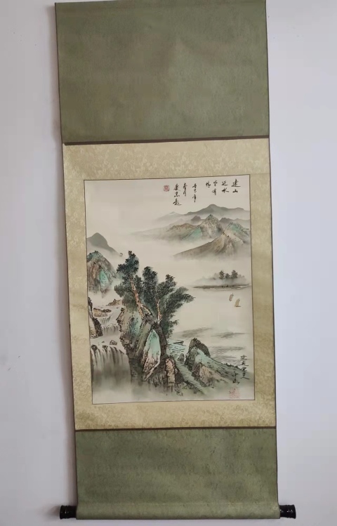 古玩字畫中書協會員葛慶忠 中國工藝美協會員杜中永兩位老師合作絹本遠山近水皆有情拍賣,當前價格858元