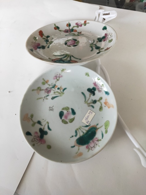古玩陶瓷民國花卉紋粉彩盤拍賣,當前價格320元