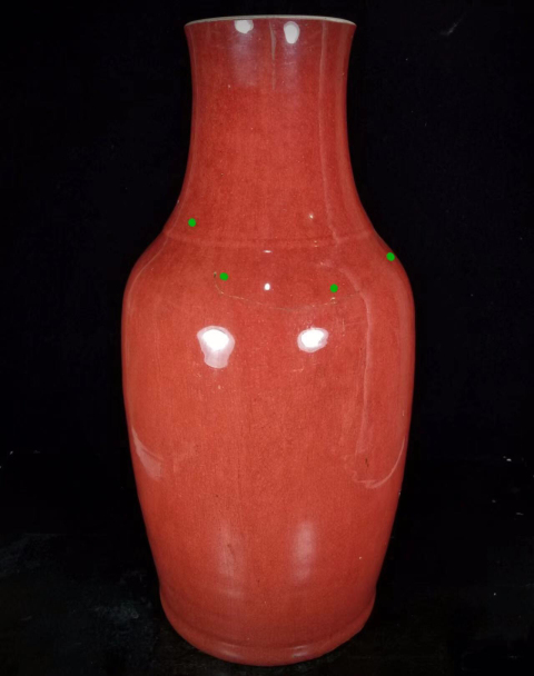 古玩陶瓷(已保真)紅釉瓶拍賣,當前價格2600元