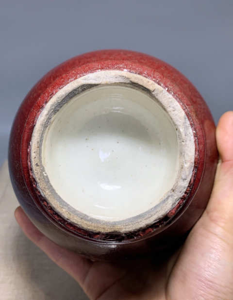古玩陶瓷(清代精品)郎窯紅釉賞瓶拍賣,當前價格25888元