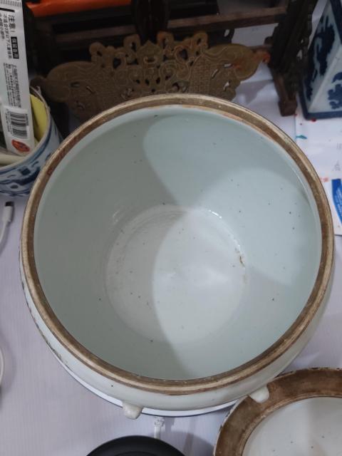 古玩陶瓷清代晚期粉彩麒麟送子圖蓋罐拍賣,當前價格2888元