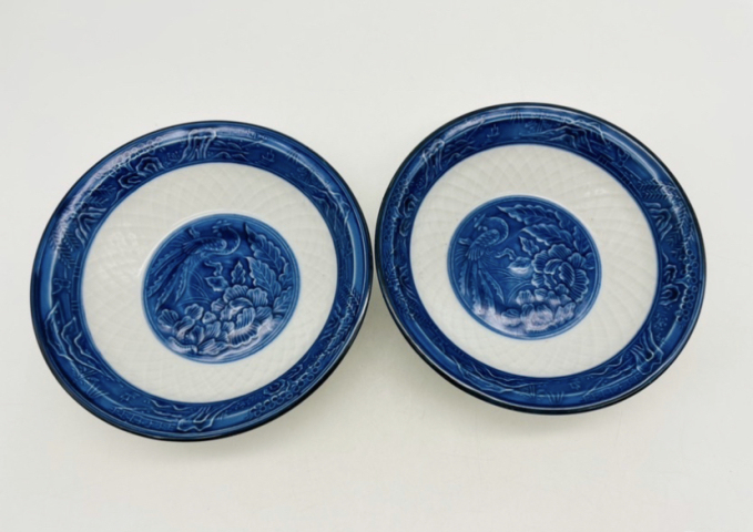 古玩陶瓷青花花鳥紋印花碗拍賣,當前價格160元
