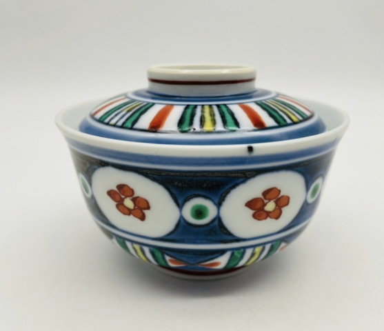 古玩陶瓷花卉紋五彩蓋碗拍賣，當前價格398元