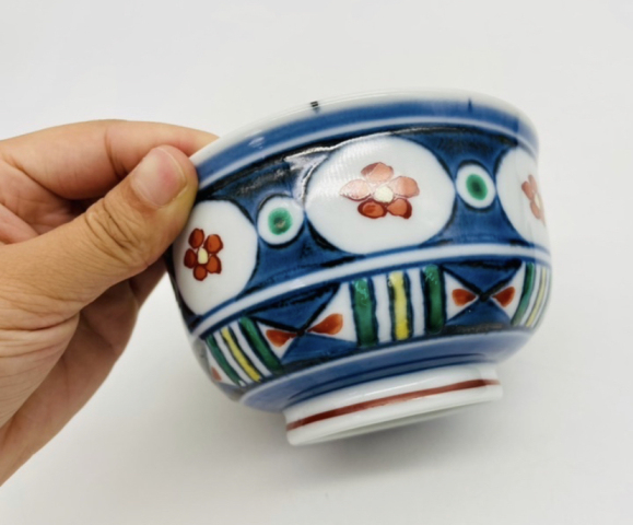 古玩陶瓷花卉紋五彩蓋碗拍賣，當前價格398元